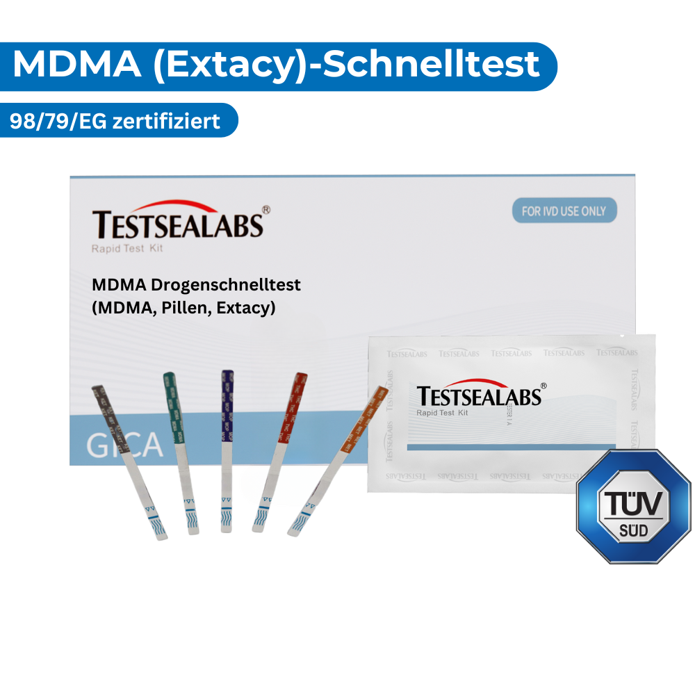 MDMA Drogenschnelltest - 1 bis 100 Stück - (MDMA, Pillen, Extacy), 500 ng/ml